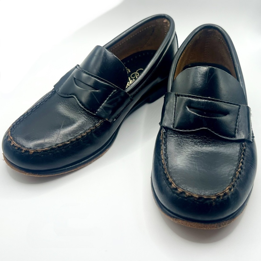 BROOKS BROTHERS 12.5 M Black Boys Penny Loafer Dress Shoes